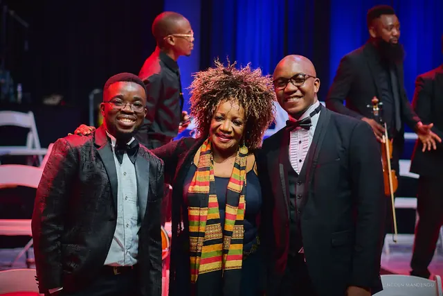 Tinashe Jera with guests on stage after the concert